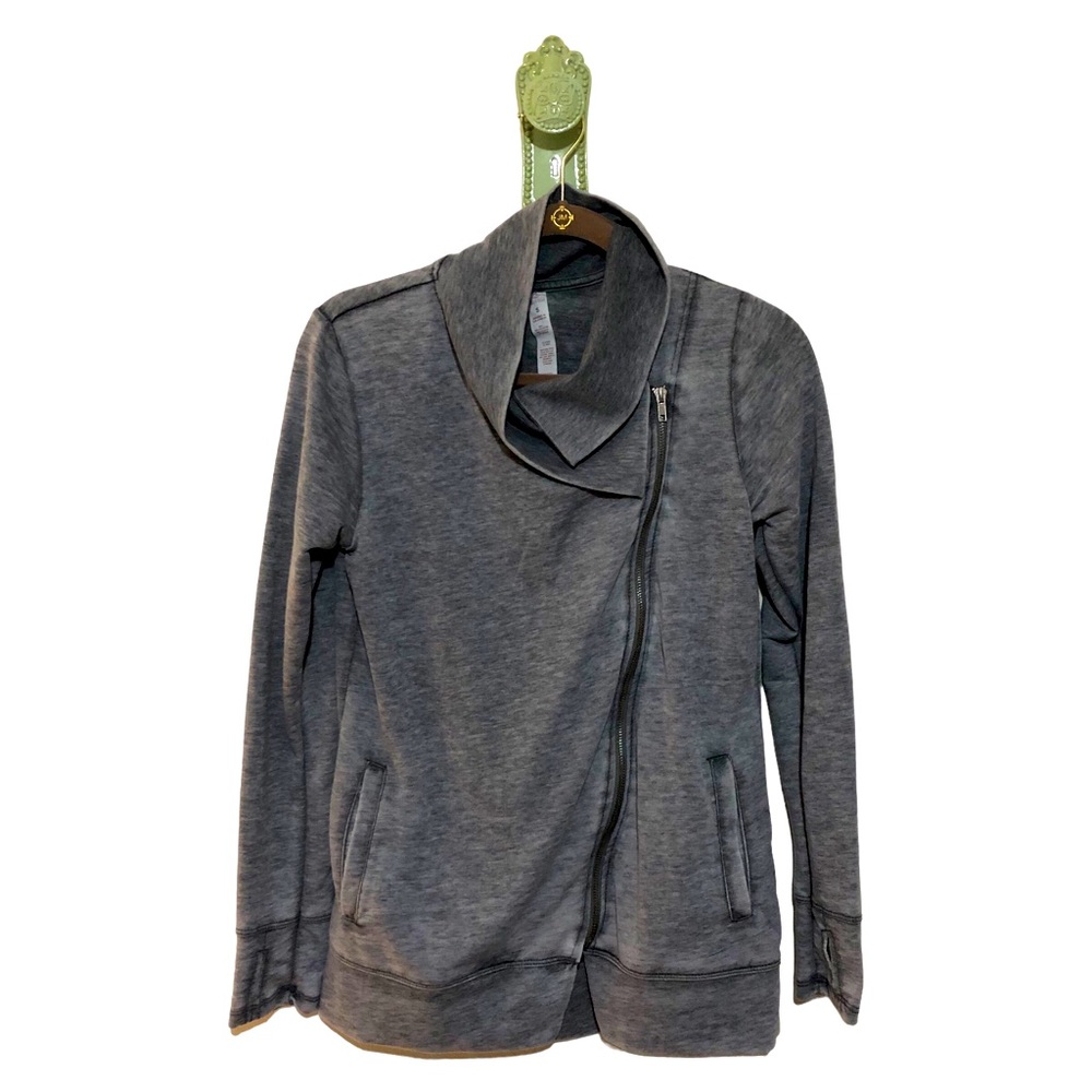 Athletic Jacket Cardigan Asymmetrical Zip Mock Turtleneck Yoga Running Warmup